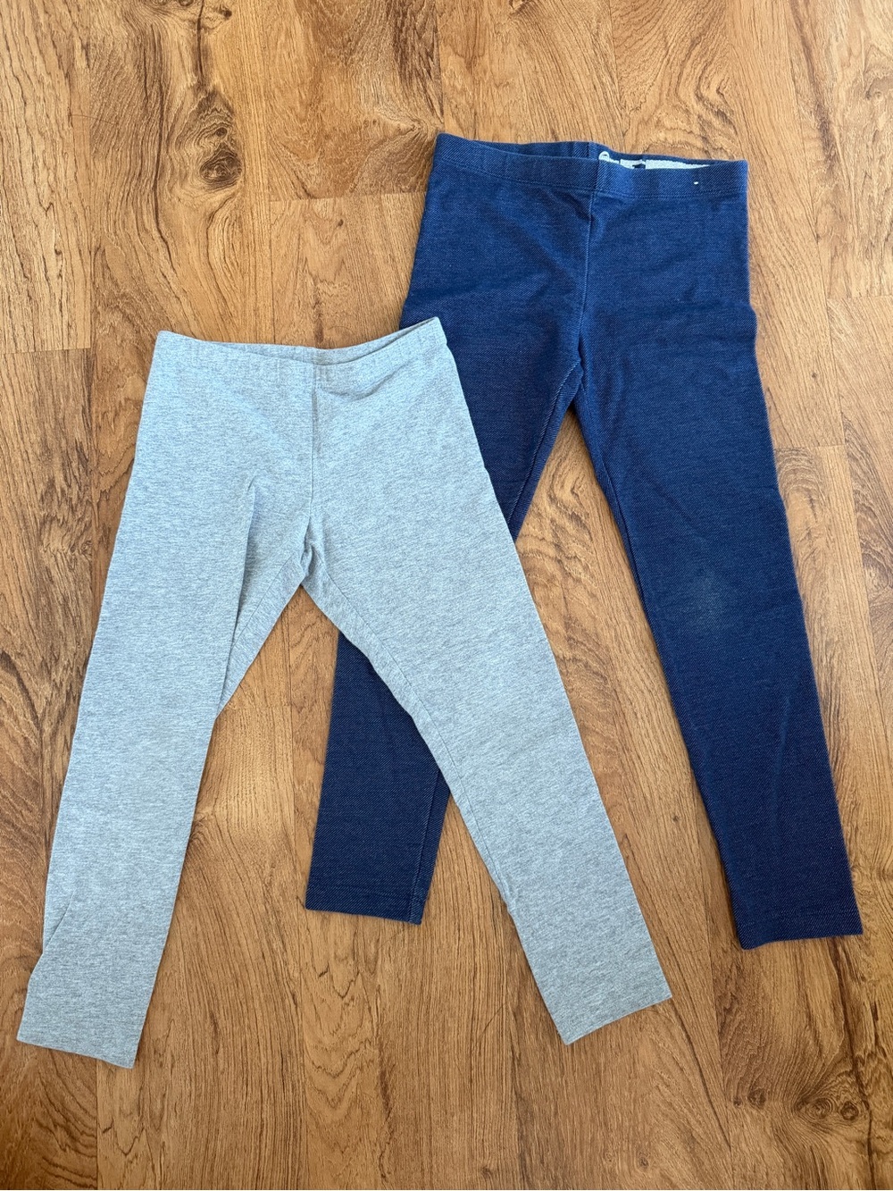 [BUNDLE OF 2] Girls' Navy and Light Gray Cotton Blend Leggings